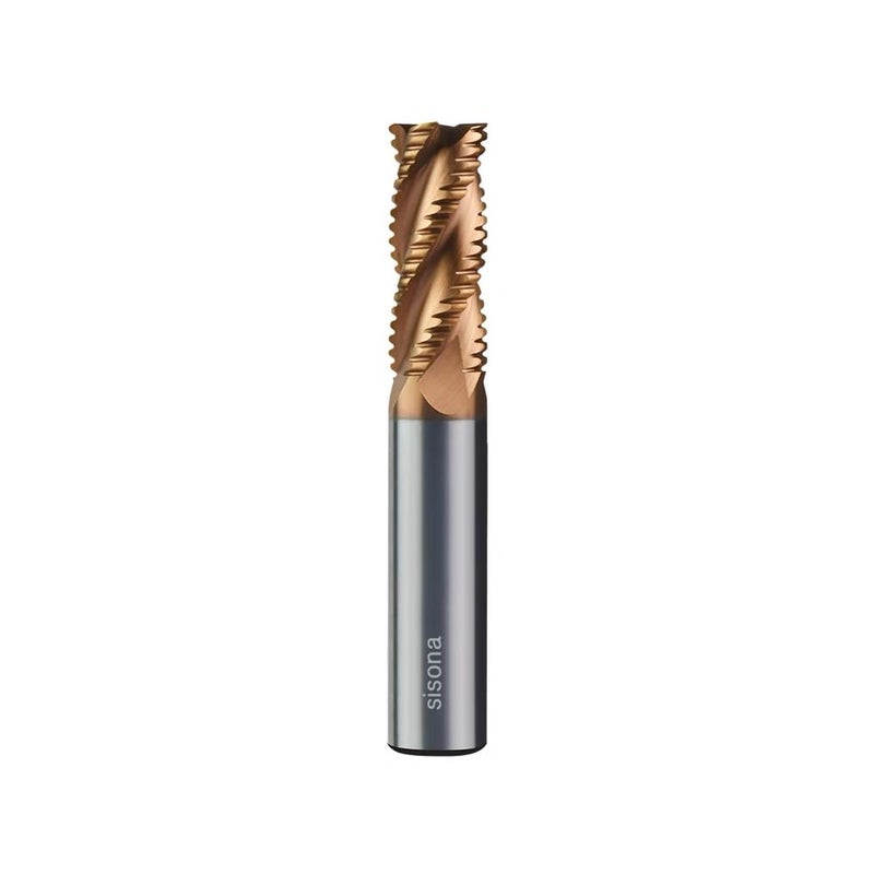 sisona Store 3/8" مطحنة نهاية كربيد خشن - 4 شفرات - قطر شاك 3/8''، الطول الكلي 2-1/2'' - للصلب السبيكي/الصلب المقسى - Image 1